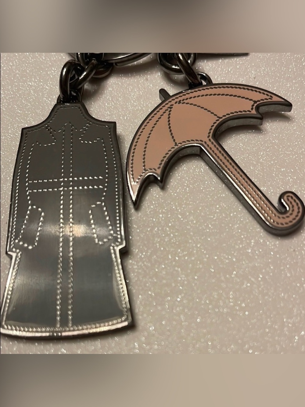 Burberry Black and Beige Trench Coat & Umbrella Keychain Charm - Picture 2 of 4